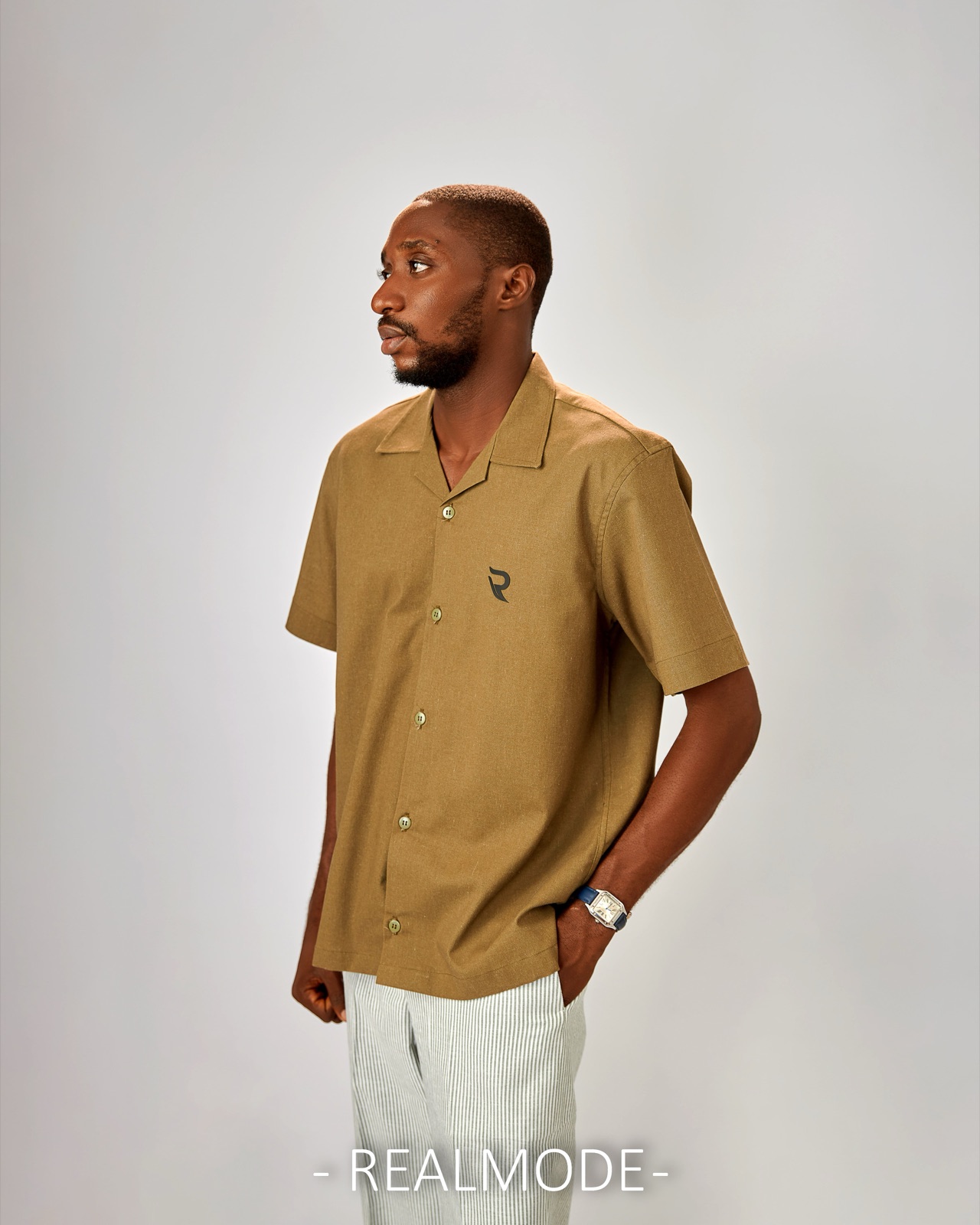 Olive camp shirt from the men’s collection